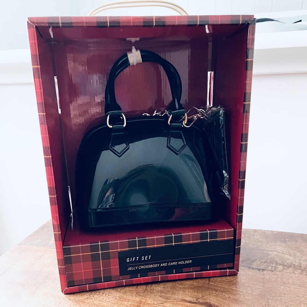 NIB Mini Me Jelly Crossbody and Cardholder / Black